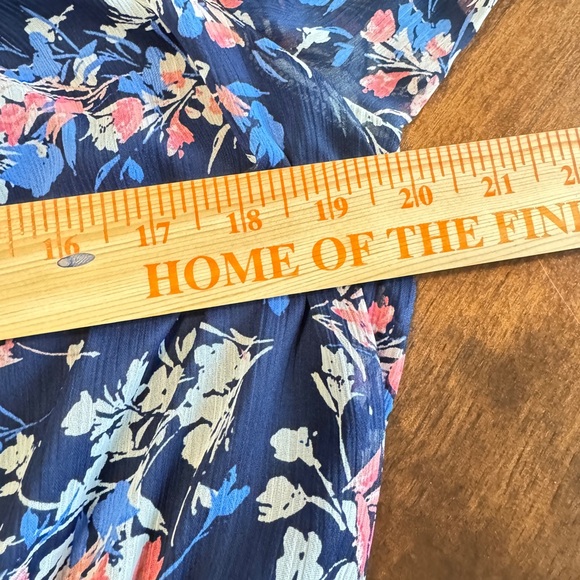 Westport Blue Dress with Ruffle Hem and off shoulder balloon sleeves sheer XL - Picture 4 of 8